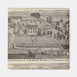 Boerderij woonplaatsen HB Kay en YA Glenn Magneet