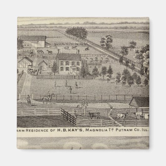 Boerderij woonplaatsen HB Kay en YA Glenn Magneet (Voorkant)