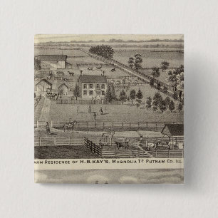 Boerderij woonplaatsen HB Kay en YA Glenn Vierkante Button 5,1 Cm