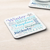 Boerderij Woorden van Winter Typografie Schattige Bier Onderzetter (Linkerzijde)