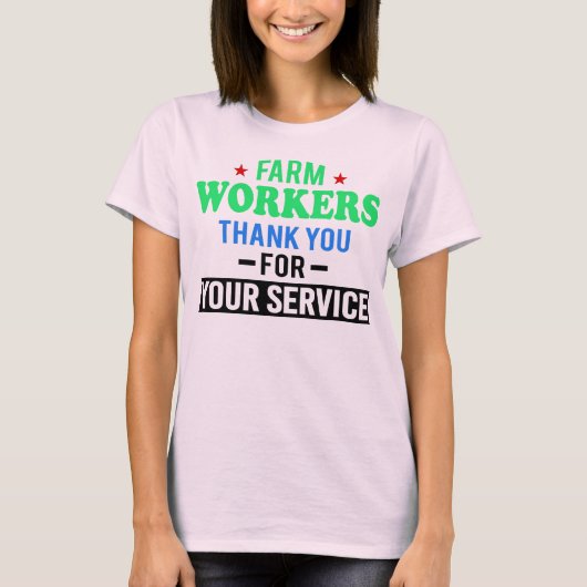 Boerderij Workers Dank u voor uw service T-shirt (Voorkant)