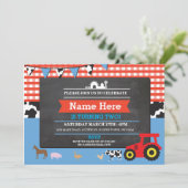 Boerderij Yard Birthday Party Animal Pig Tractor I Kaart (Staand voorkant)