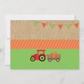 Boerderij Yard Birthday Party Pumpkin Tractor Invi Kaart (Achterkant)