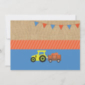 Boerderij Yard Birthday Party Pumpkin Tractor Invi Kaart (Achterkant)