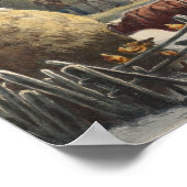 Boerderij-Yard in Winter - GH Durrie Fine Art Post Poster (Hoek)