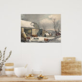 Boerderij-Yard in Winter - GH Durrie Fine Art Post Poster (Keuken)