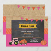 Boerderij Yard Verjaardag Party Pompoen Tractor Ui Kaart (Voorkant / Achterkant)