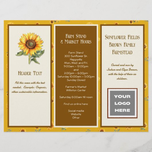 Boerderij Zakelijk Gevouwen Brochure Logo, QR-code (Voorkant)