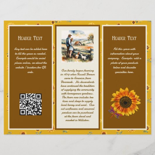 Boerderij Zakelijk Gevouwen Brochure Logo, QR-code (Achterkant)