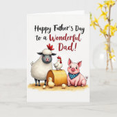 Boerderij Zoete Vaderdag Kaart (Gele Bloem)