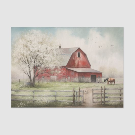 Boerderij zomer tissuepapier (Voorkant)