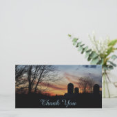 Boerderij Zonsondergang Bedankkaart (Staand voorkant)