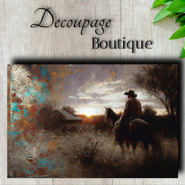 Boerderij Zonsondergang Decoupage Tissuepapier