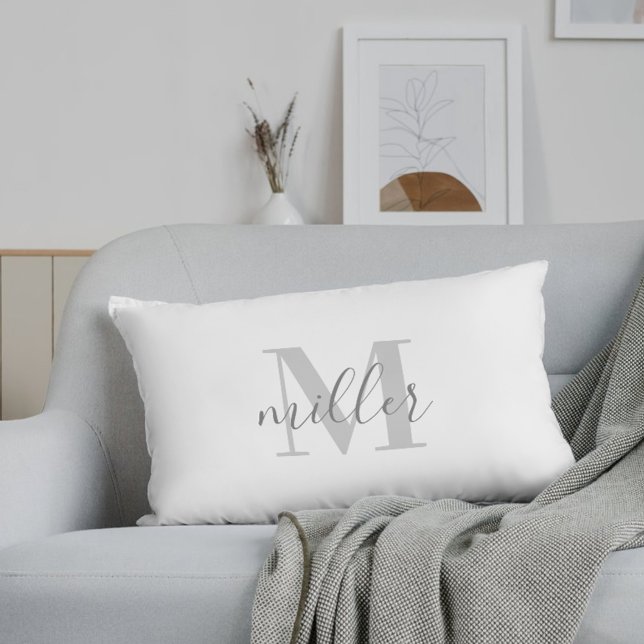 Boerderij Zwart Buffel Plaid familienaam Monogram Kussen (Creator heeft geüpload)