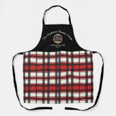 Boerderij Zwart Rode Buffalo Plaid Aangepaste Foto Schort (Voorkant)