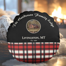 Boerderij Zwart Rood Buffalo Plaid Aangepaste Foto