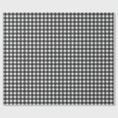 Boerderij Zwart Wit Buffel Plaid Tartan Xmas Cadeaupapier (Vlak)