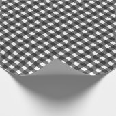 Boerderij Zwart Wit Buffel Plaid Tartan Xmas Cadeaupapier (Hoek)