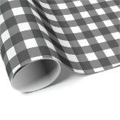 Boerderij Zwart Wit Buffel Plaid Tartan Xmas Cadeaupapier (Rol Hoek)
