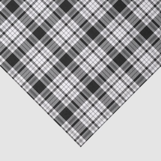 Boerderij zwart wit geruite monochromatische patro tissuepapier (Detail)