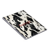 Boerderij Zwart Wit Koe Print Notitieboek (Rechterzijde)