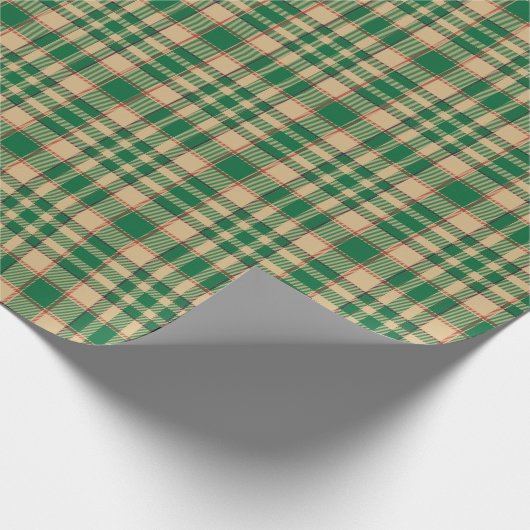  boerderijbeige rode kerstavond cadeaupapier (Hoek)