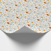 Boerderijbloemen op wit cadeaupapier (Hoek)