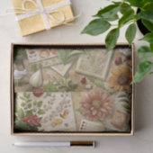 Boerderijcollage in vintage stijl tissuepapier (Geschenk)
