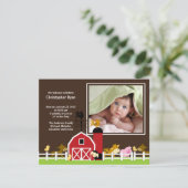 Boerderijdier Baby Jongen Geboorte Foto Aankondigi Aankondiging (Staand voorkant)