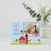 Boerderijdier Baby Jongen Geboorte Foto Aankondigi Aankondiging (Staand voorkant)