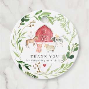 Boerderijdier Baby Shower Favor Tags Cadeautags Bedankjes Labels