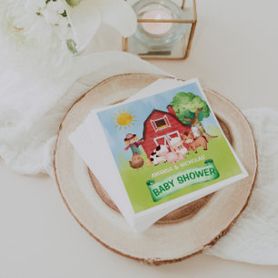boerderijdier baby shower servet