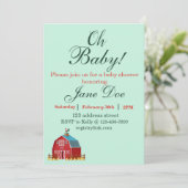 boerderijdier baby shower uitnodiging (Staand voorkant)