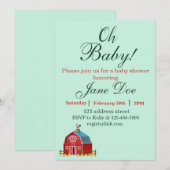 boerderijdier baby shower uitnodiging (Voorkant / Achterkant)