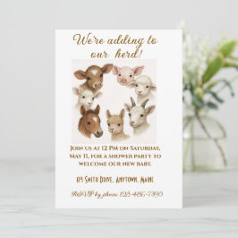 Boerderijdier Baby Shower Uitnodiging