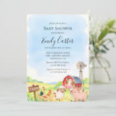 Boerderijdier Baby Shower Uitnodiging (Staand voorkant)
