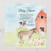 Boerderijdier Baby Shower Uitnodigingen (Voorkant / Achterkant)
