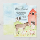 Boerderijdier Baby Shower Uitnodigingen (Voorkant / Achterkant)