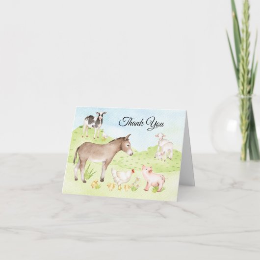 Boerderijdier Bedankkaartjes Bedankkaart (Voorkant)