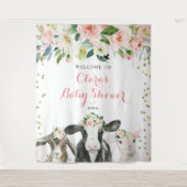 Boerderijdier Bloem Meisje Baby Shower Bord Wandkleed (Voorkant)