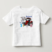 Boerderijdier Fun Rode Tractor Verjaardagsfeestje Kinder Shirts (Voorkant)
