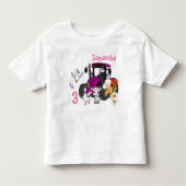 Boerderijdier Fun Roze Tractor Verjaardagsfeestje Kinder Shirts (Voorkant)
