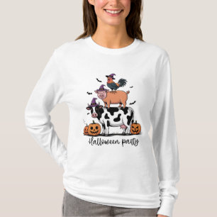 Boerderijdier Halloween-feest T-shirt met lange mo