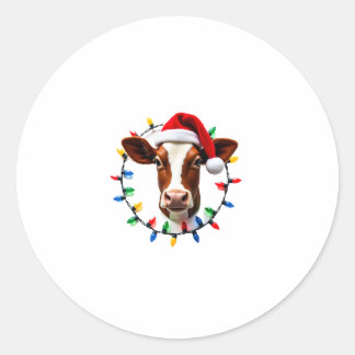 Boerderijdier Kerst Pyjama Kostuum Boer Kerstmis  Ronde Sticker