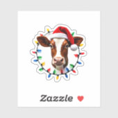 Boerderijdier Kerst Pyjama Kostuum Boer Kerstmis Sticker (Vel)