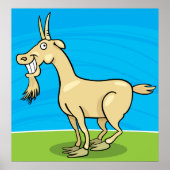 Boerderijdier Lachende Geit Cartoon Poster (Voorkant)