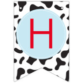 Boerderijdier verjaardag koe print slinger banner (Tweede vlag)