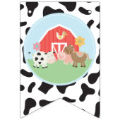 Boerderijdier verjaardag koe print slinger banner (Eerste vlag)