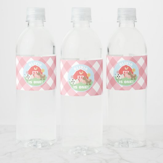 Boerderijdier Verjaardagsfeest Waterfles Labels Etiket (Flessen)