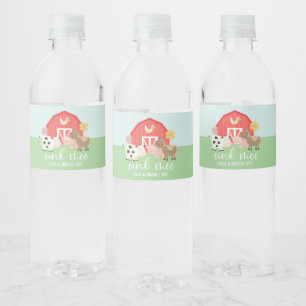 Boerderijdier Verjaardagsfeest Waterfles Labels Etiket